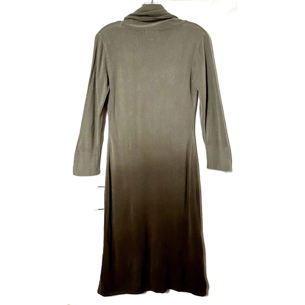Connected Apparel Sweater Dress Womens Small Pewter Grayish Brown Ombre Cowl NWT - Picture 2 of 10